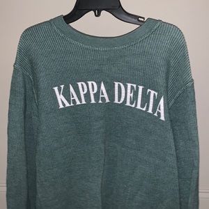 Green kappa delta KD crew neck sweatshirt